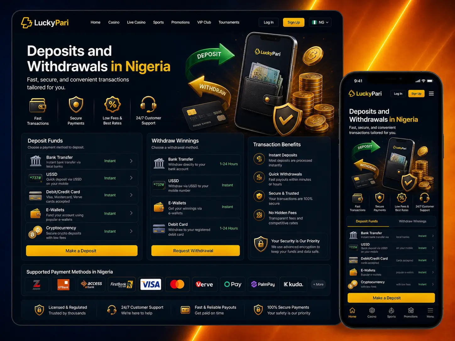 Payment Methods for Deposits and Withdrawals in Nigeria