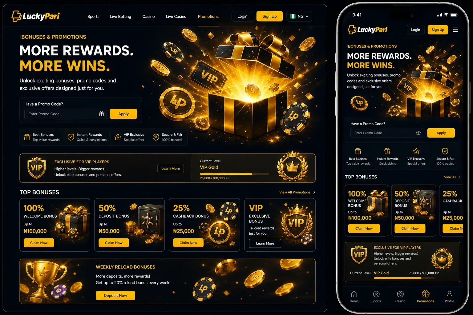 LuckyPari Nigeria Promo Codes and Bonus Deals